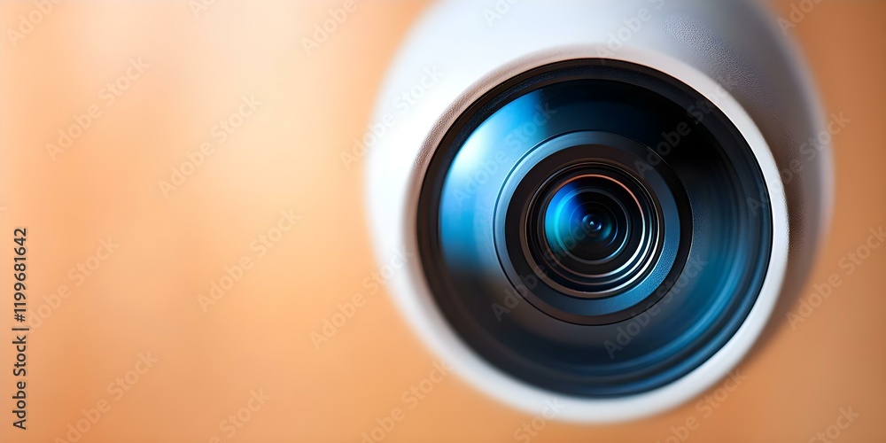 Poster a close-up view of a camera lens, showcasing its intricate design and focus mechanism. concept camer