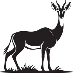 A pronghorn silhouette isolated on white vector image