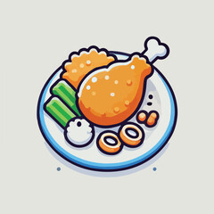 Crispy fried chicken ready to eat