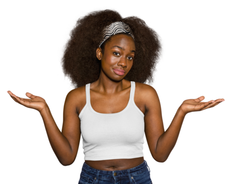 Woman shrug png sticker, transparent background