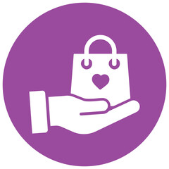 Bag, gift, hand icon
