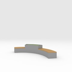 3d render bench park design element. Furniture Collection