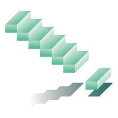 Obraz premium PNG Abstract green gradient stairs, transparent background