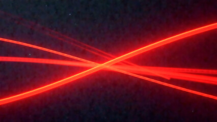 Obraz premium Abstract multicolored luminous waves on a dark background with glitter on a dark background