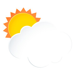 Sun png cloud sticker collage, 3d transparent clipart