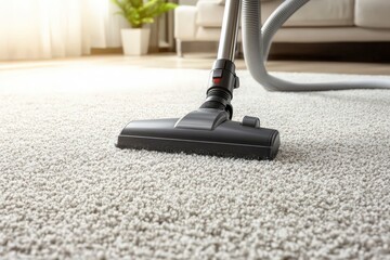 Utilizing a vacuum cleaner for deep carpet cleaning.