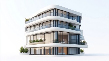 Obraz premium Modern 3D Building Design with Sleek Features