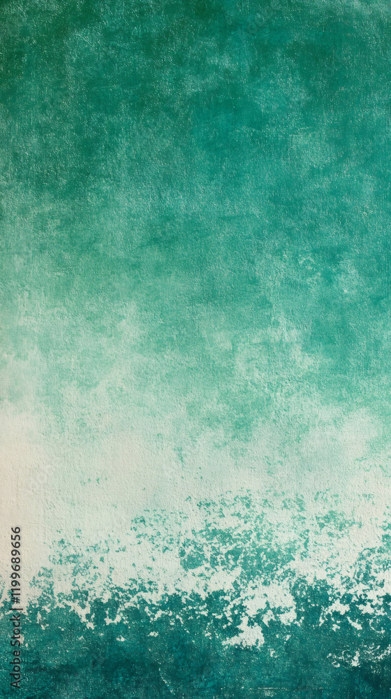 Leinwandbilder Turquoise and white ombre background featuring a grunge texture, creating an abstract and artistic backdrop