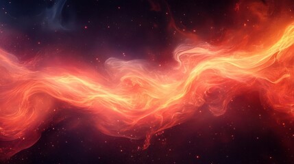 Obraz premium A vibrant cosmic scene featuring swirling flames of orange and red against a dark, starry backdrop, evoking a sense of mystery and vastness.