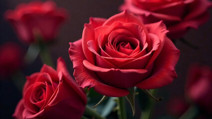 Fototapeta premium Red rose buds close-up