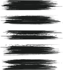 Black brush strock set and white background 