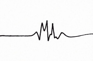 a black zigzag line on a white sheet