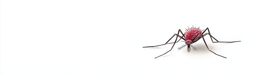 A detailed illustration of a mosquito, highlighting its distinctive features, including long legs and a pronounced body.