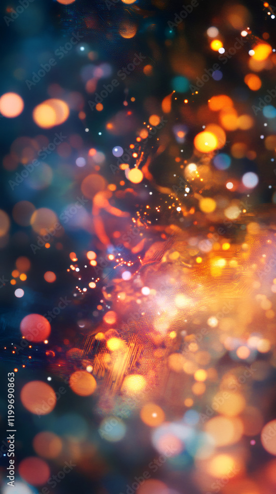 Poster blurred colorful lights generating festive energy, radiating vibrant celebration mood with sparkling