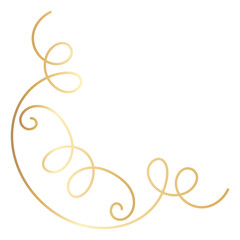 PNG Elegant golden swirl design on transparent background