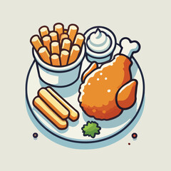 Crispy fried chicken ready to eat