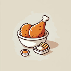 Crispy fried chicken ready to eat