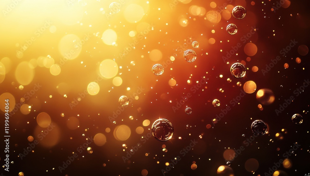 Aufkleber golden bubbles with soft focus in a beautiful atmosphere creating a warm and vibrant background for 
