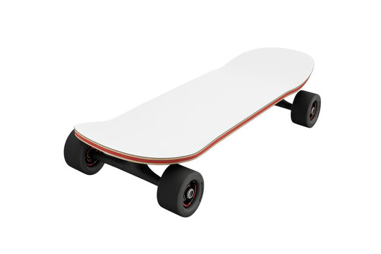 Blank skateboard deck displayed on a white background ready for customization or artistic design isolated on transparent background - Powered by Adobe