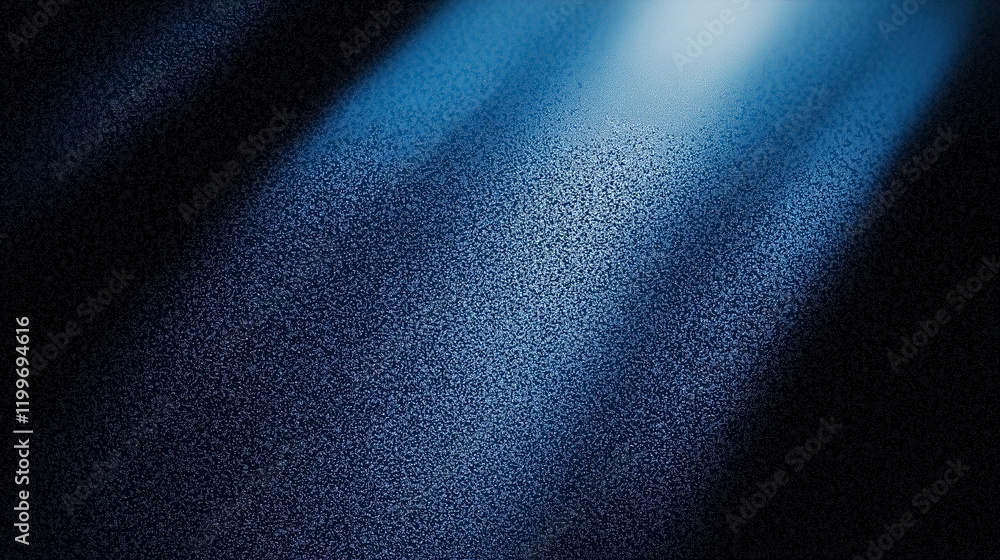 Poster abstract blue denim texture background with spotlight and shadow, featuring a dark gradient effect. 