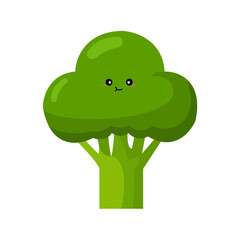 Broccoli on a white background mascot