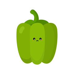 Bell pepper green on a white background mascot