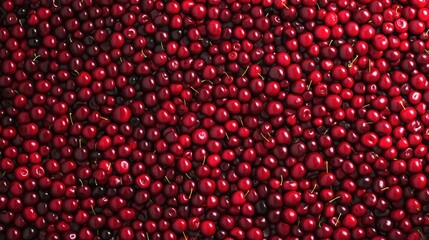 Plump and glossy, the cherries form a rich, colorful backdrop, showcasing their fresh and succulent appeal.