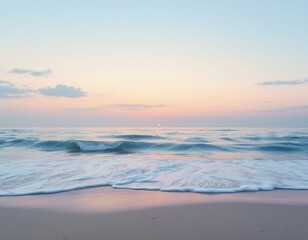Pastel Sunset Over a Sandy Beach
