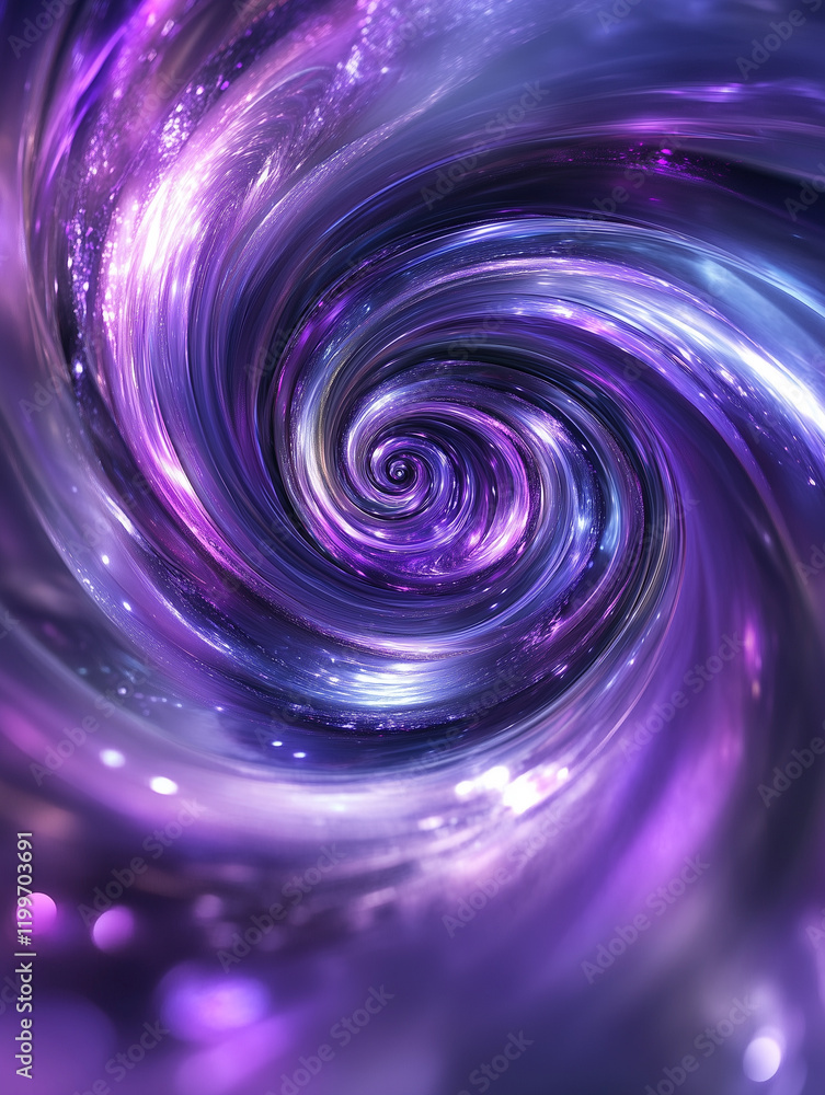 Aufkleber multilayered glitter patterns create a mesmerizing vortex effect in various shades of purple and blu