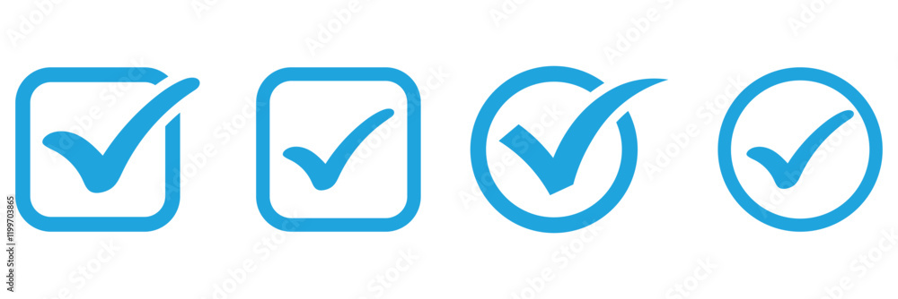 Poster check mark icons. profile verification check marks icon. approved symbol. vector illustration. eps 1