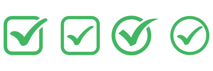 Green check mark icon vector design. green tick mark icon for web design. Tick symbol in green color, vector illustration.