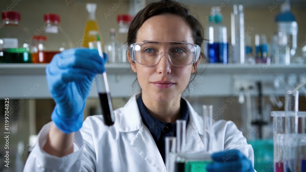 Aufkleber scientist examining a sample in a lab focused researcher conducting experiments in a science laborat