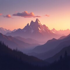 Obraz premium Sunset in the mountain