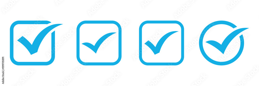 Poster check mark icons. profile verification check marks icon. approved symbol. vector illustration. eps 1