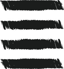 Black brush strock set and white background 