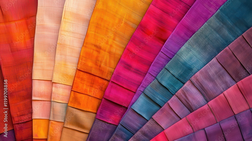Poster a colorful array of fabric with a rainbow pattern