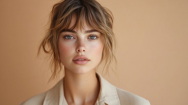 A clean and simple potrait of a model in a pose