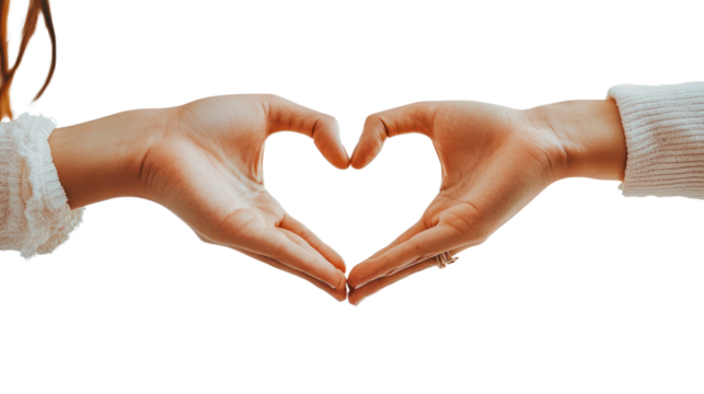 Two hands forming a heart shape, symbolizing love and connection, with a soft and warm background, perfect for expressing affection. - Powered by Adobe