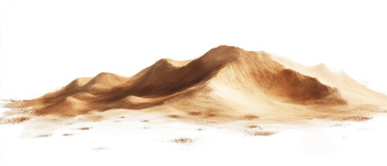 Isolated desert dune landscape, brown sand hills.