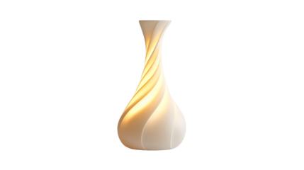 Elegant vase with a contemporary design, perfect for home decor. Features smooth lines and a soft glow that enhances any interior setting.