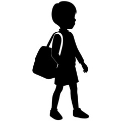 Boy with School Bag Silhouette - Back to School SVG, EPS, AI File
