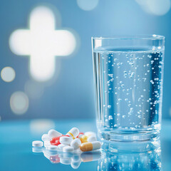 pills and glass of water