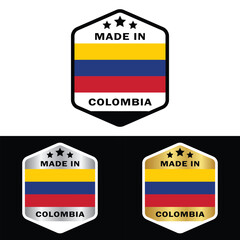 Made in Colombia Badge Tag Seal Stamp Logo
