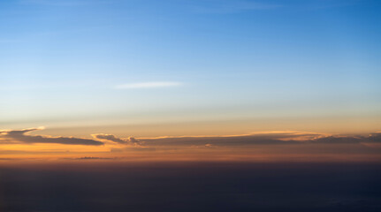 Naklejka premium Aerial view of beautiful sunset