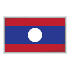 Laos national flag shield badge vector