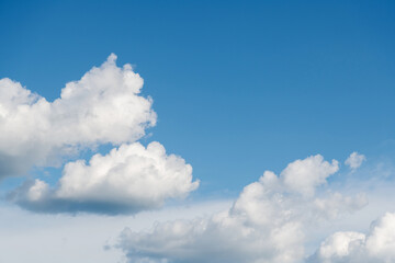 White clouds on clear sky