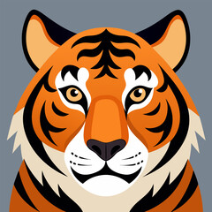 royal Bengal tiger face vector icon on white background