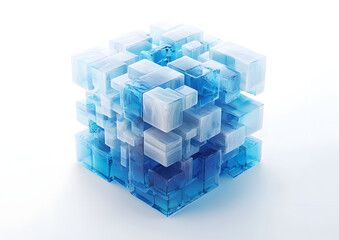 "blue cube fractal" or "abstract cube structure"