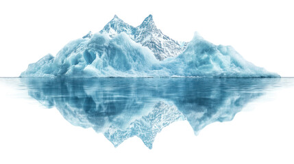 Obraz premium Beautiful iceberg floating on calm water, showcasing stunning blue hues and reflections, perfect for nature and environment-themed projects.