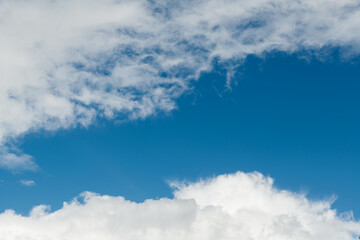 White clouds on clear sky